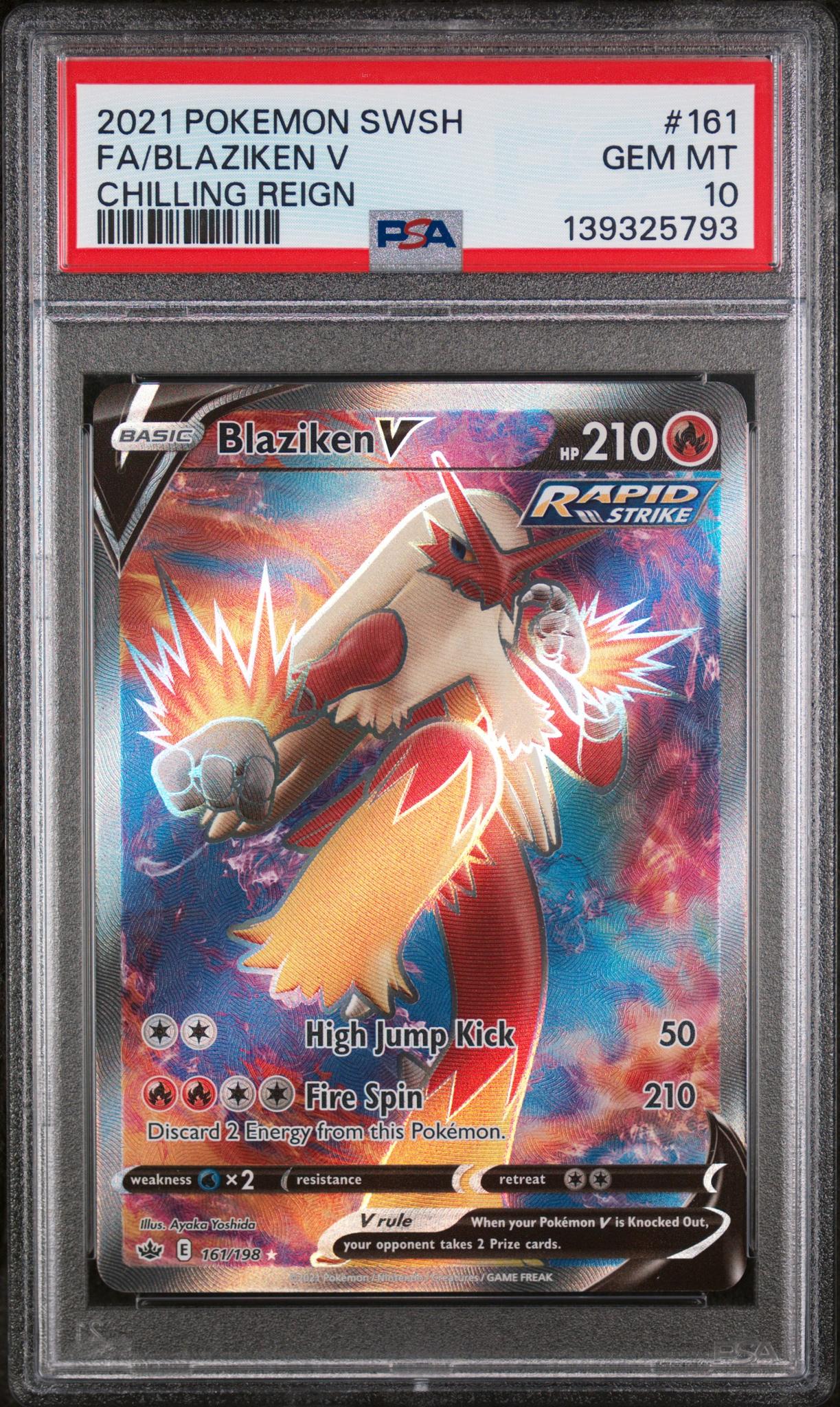 2021 Pokemon Sword and Shield Chilling Reign Blaziken V #161 PSA 10