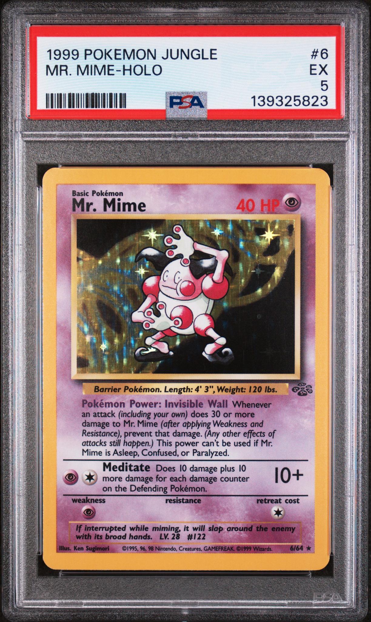 1999 Pokemon Jungle Holo Mr. Mime #6 PSA 5