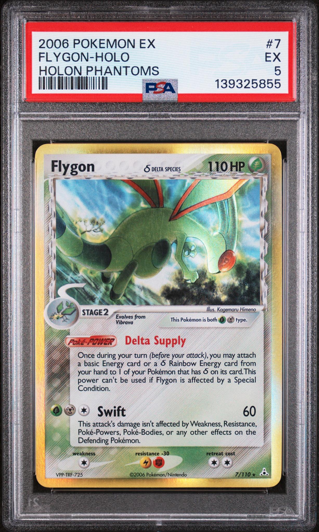 2006 Pokemon Ex Holon Phantoms Holo Flygon #7 PSA 5