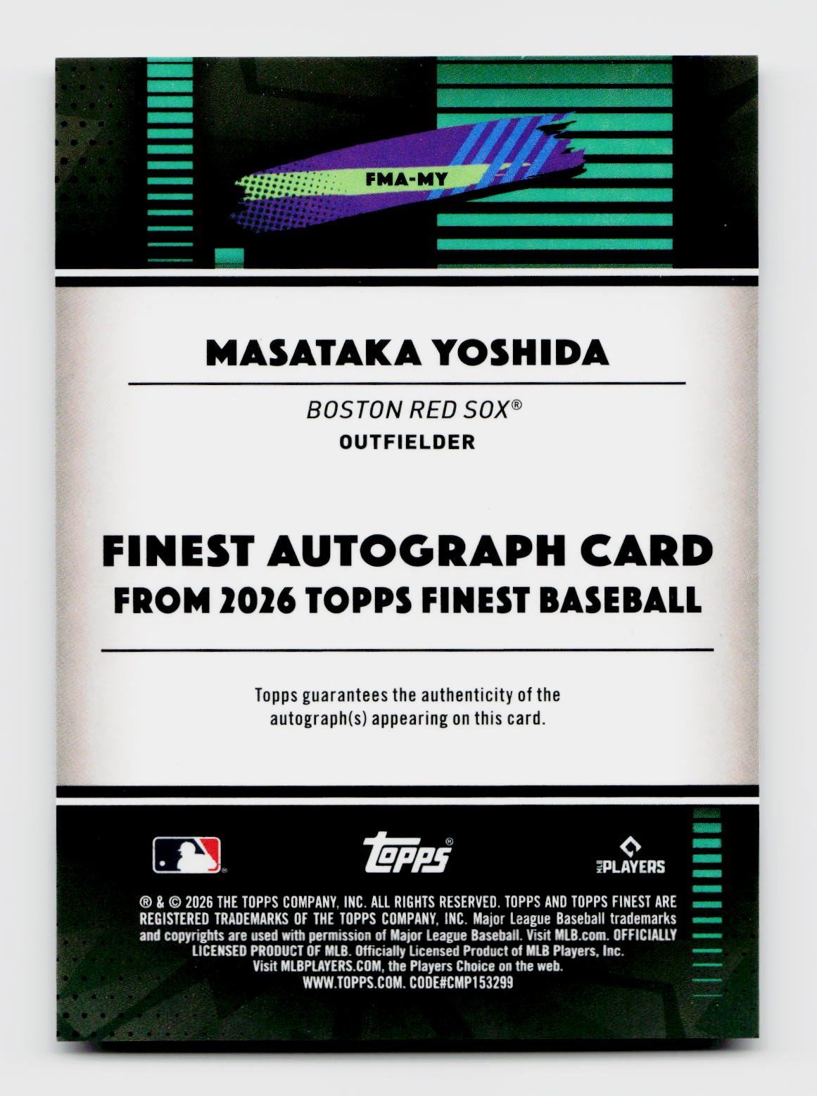2026 Finest #FMA-MY Masataka Yoshida Mini-Diamond Auto SP