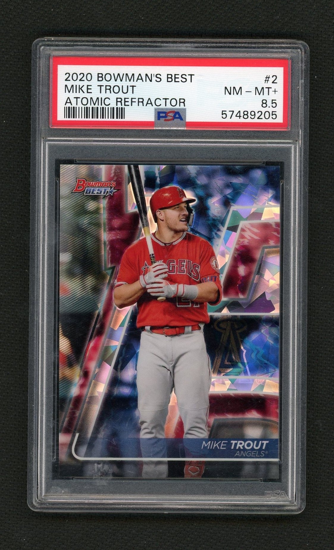 2020 Bowman's Best Atomic Refractor Mike Trout #2 PSA 8.5