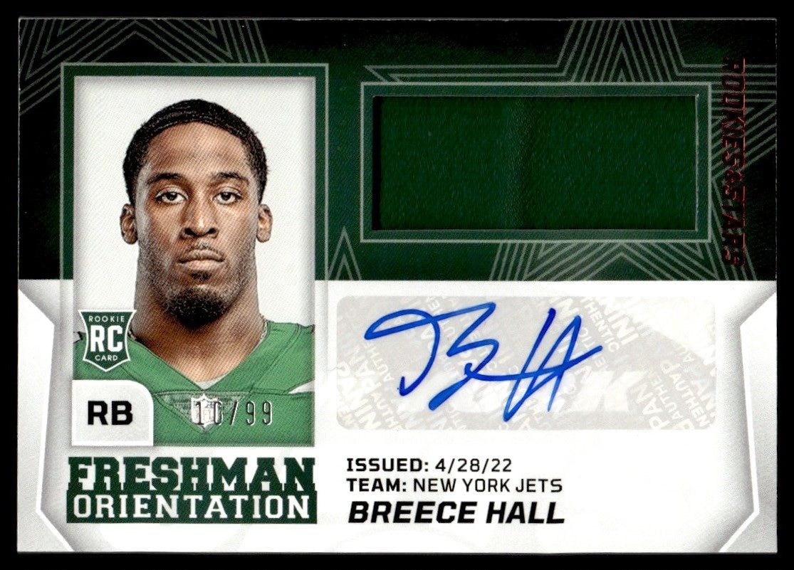 2022 Panini Rookies & Stars Freshman Orientation Breece Hall #FO-BH RC RPA /99