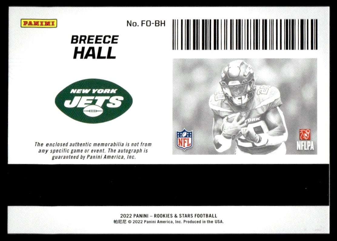 2022 Panini Rookies & Stars Freshman Orientation Breece Hall #FO-BH RC RPA /99