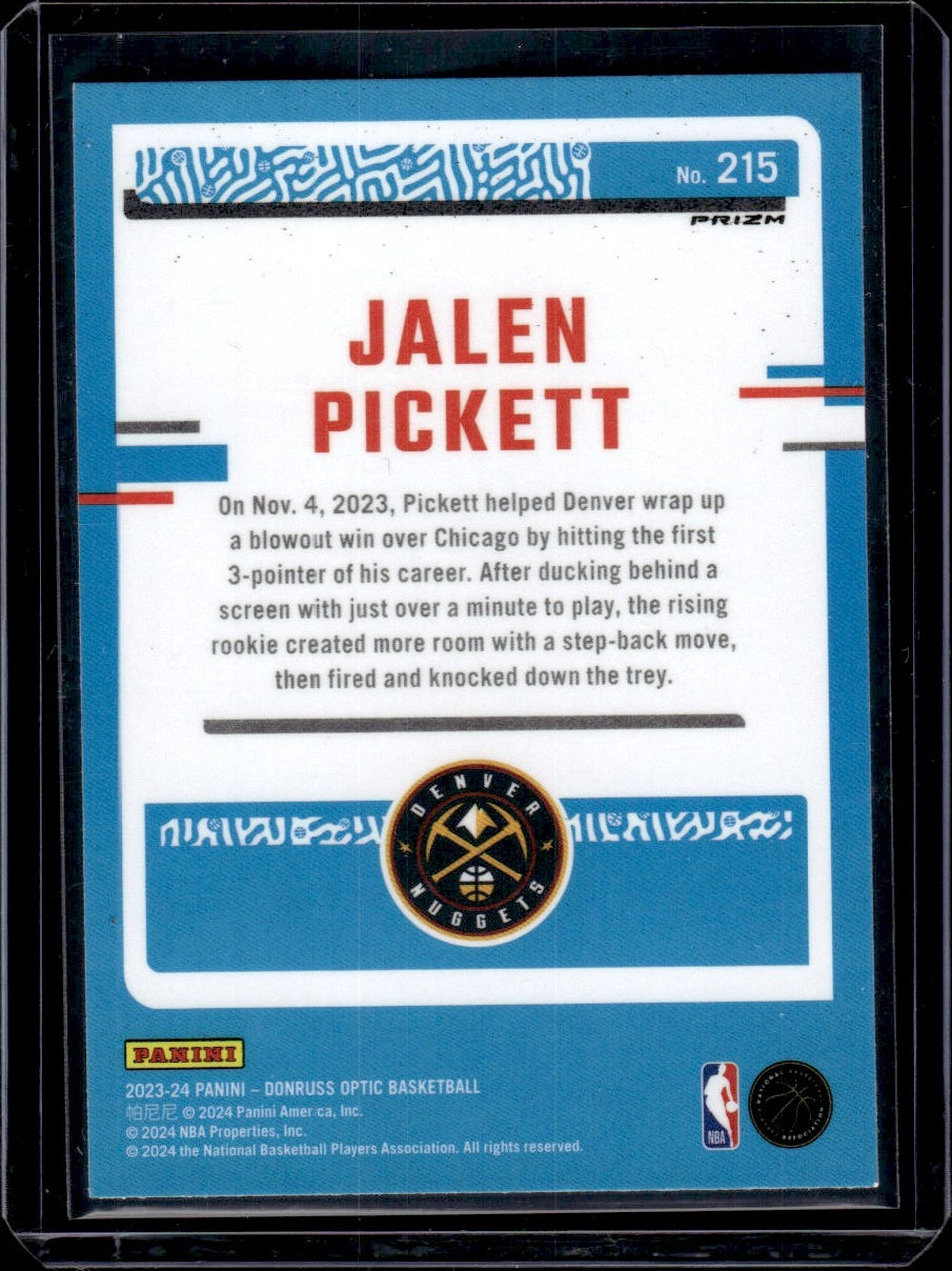 2023 Panini Donruss Optic #215 Jalen Pickett Holo 