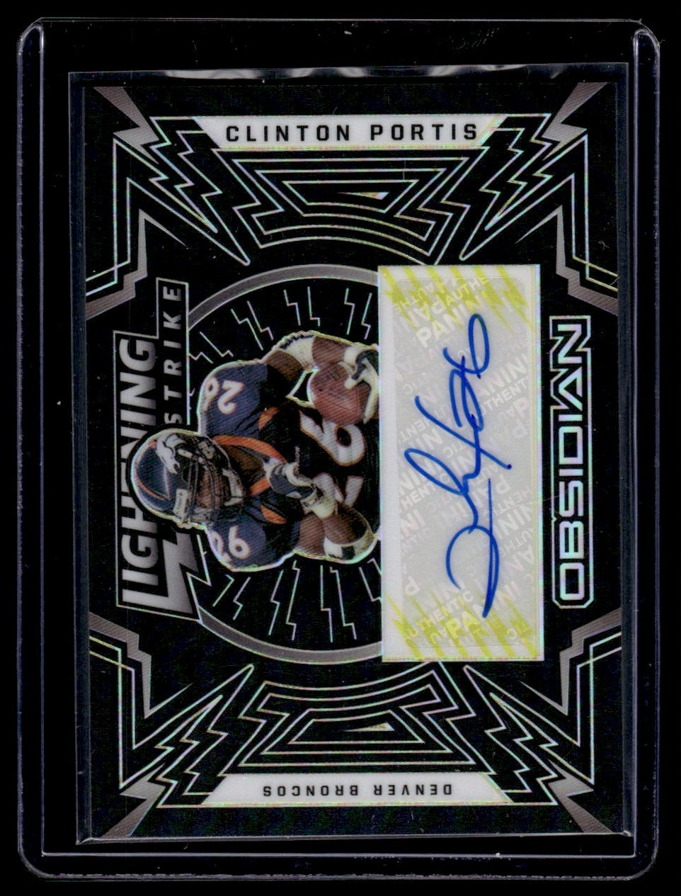 2021 Panini Obsidian Lightning Strike Clinton Portis #LS-CP Auto /25