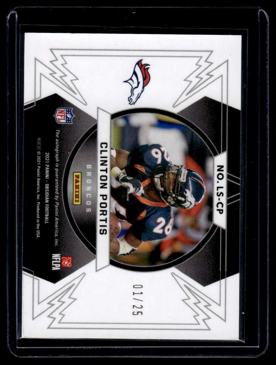 2021 Panini Obsidian Lightning Strike Clinton Portis #LS-CP Auto /25