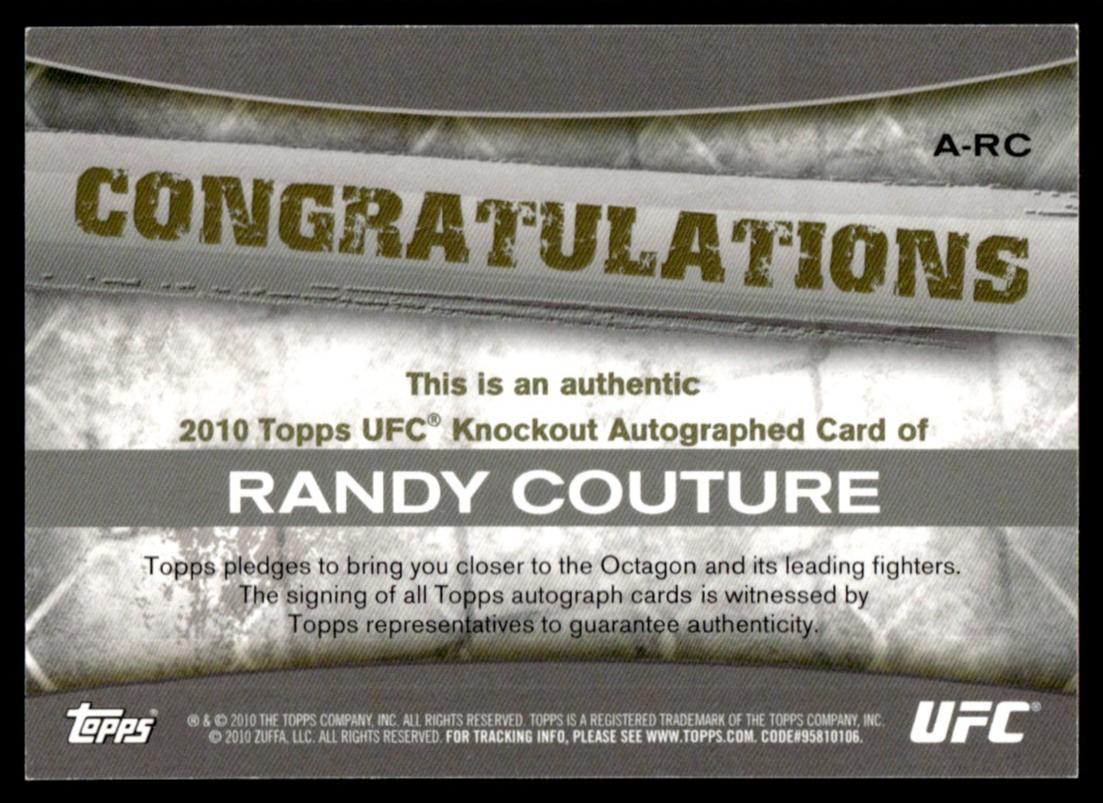 2010 Topps UFC Knockout A-RC Randy Couture /188 Auto