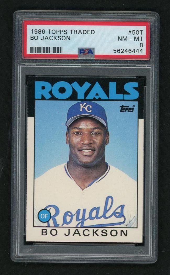 1986 Topps Traded Bo Jackson #50T PSA 8
