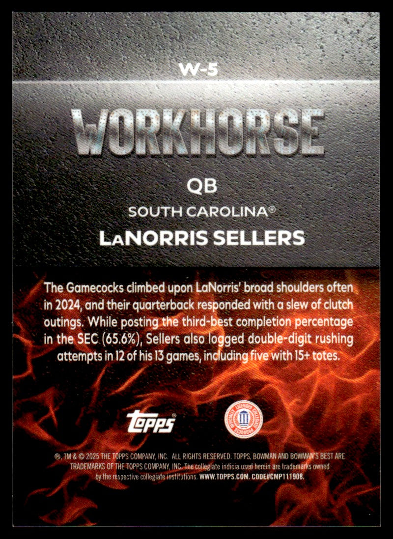 2025 Bowman U Best LaNorris Sellers Workhorse Red /5