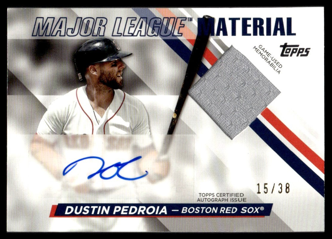 2024 Topps Major League Material Dustin Pedroia Game-Used Patch Auto Jersey Match /38