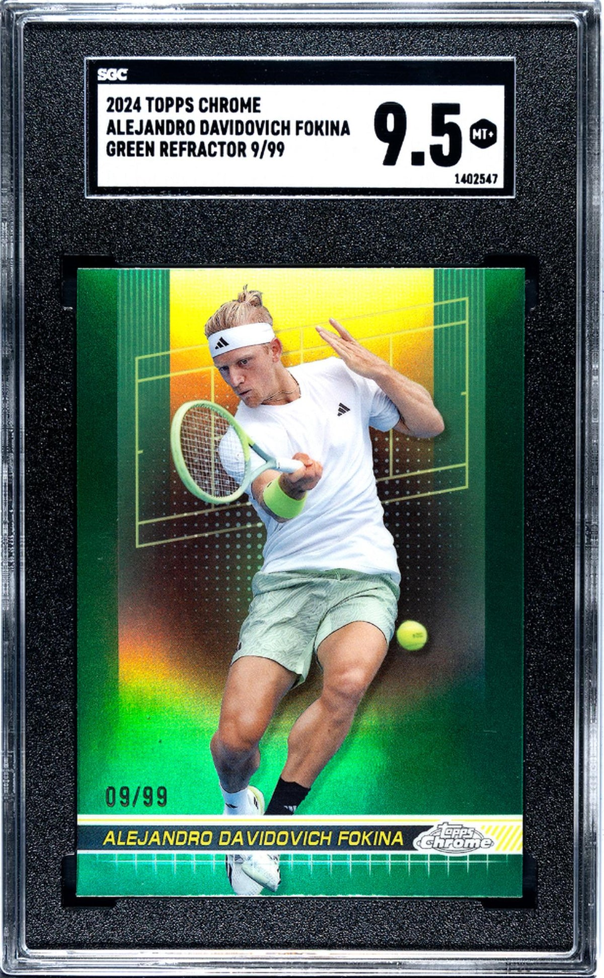 2024 Topps Chrome Alejandro Davidovich Fokina #148 Green Refractor /99 SGC 9.5