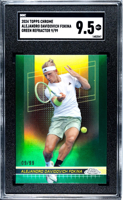 2024 Topps Chrome Alejandro Davidovich Fokina #148 Green Refractor /99 SGC 9.5