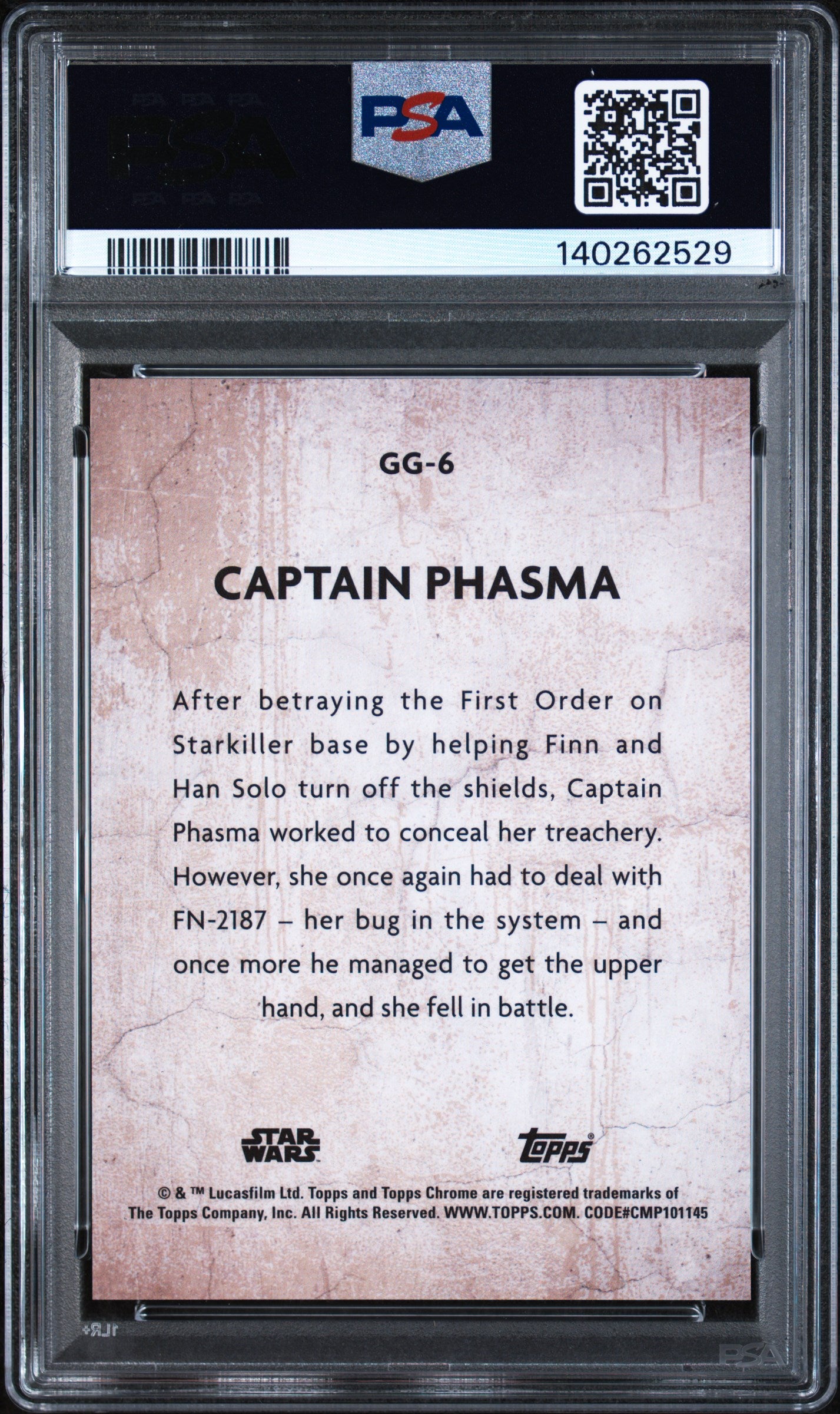 2025 Topps Chrome Star Wars Galactic Graffiti Captain Phasma #GG6 PSA 10