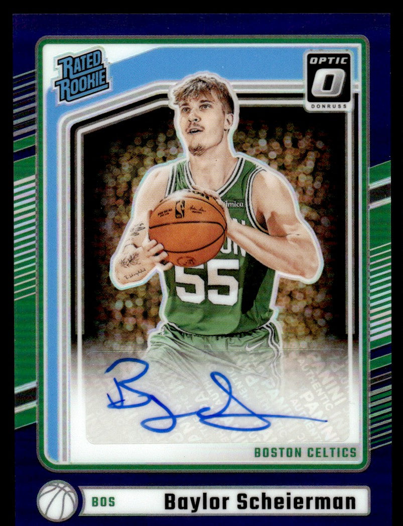 2024 Donruss Optic #310 Baylor Scheierman Rated Rookie Purple Auto