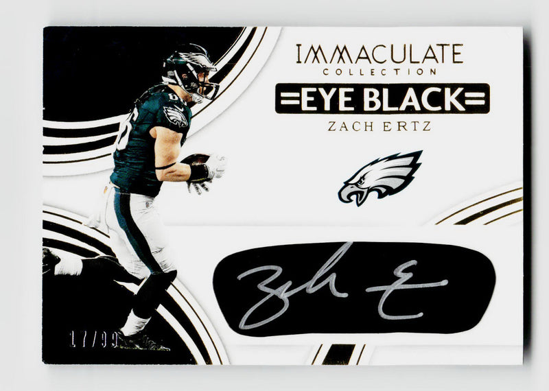 2016 Immaculate #ZE Zach Ertz Eye Black Auto /99