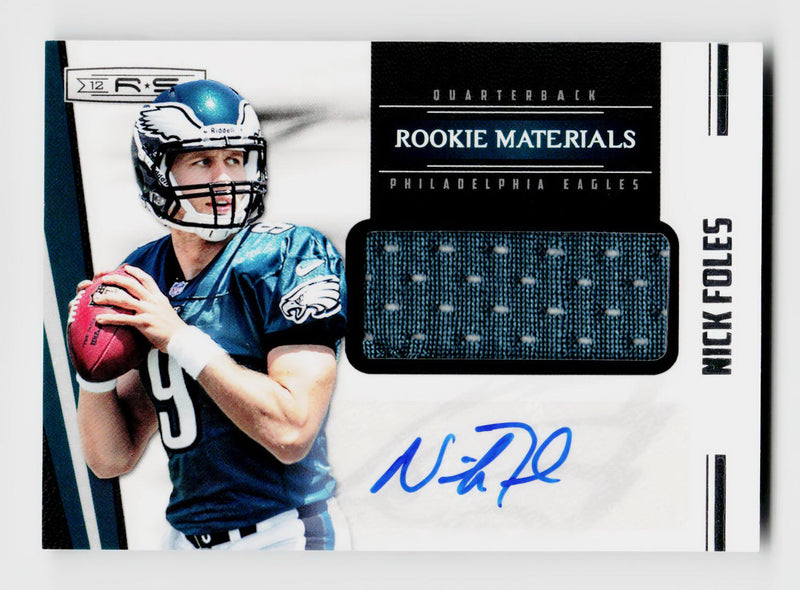 2012 Rookies & Stars #241 Nick Foles Rookie Materials Player-Worn Patch Auto RC /499