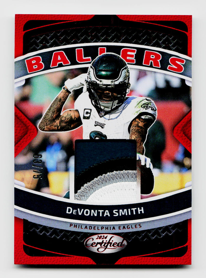 2024 Certified #CBM-DSH DeVonta Smith Ballers Red 4-Color Patch /75