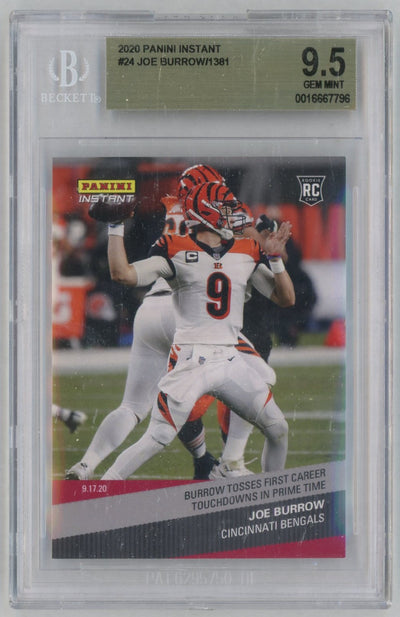 2020 Panini Instant Joe Burrow #24 Rookie /1381 Beckett 9.5