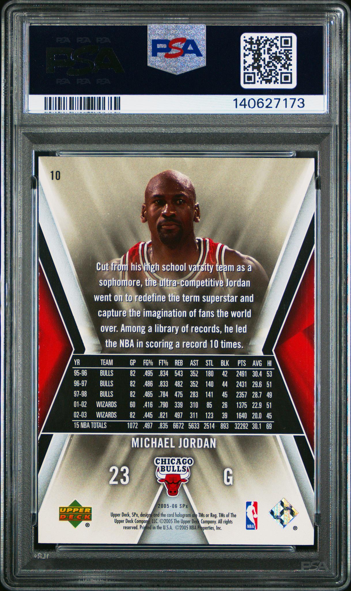 2005 Spx Michael Jordan #10 PSA 6