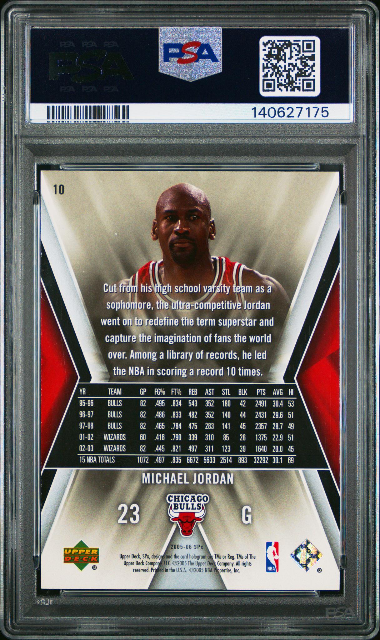 2005 Spx Michael Jordan #10 PSA 6