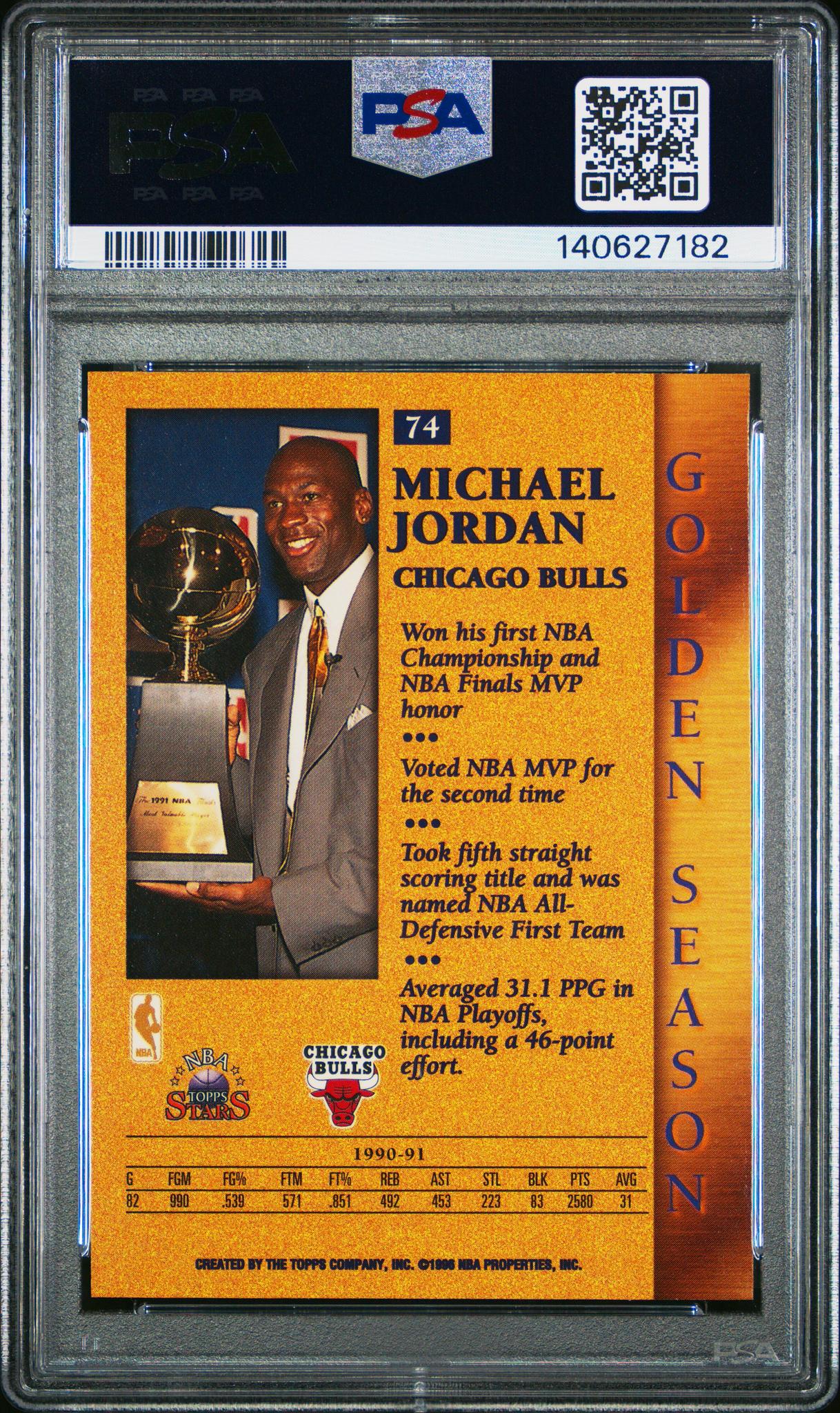 1996 Topps Stars Michael Jordan #74 PSA 7