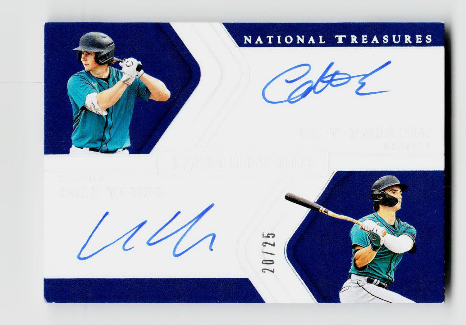 2025 National Treasures Synced Signatures Colt Emerson/Cole Young Dual Auto /25