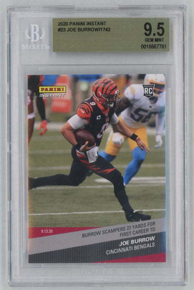2020 Panini Instant #23 Joe Burrow First TD Rookie RC /1742 BGS 10