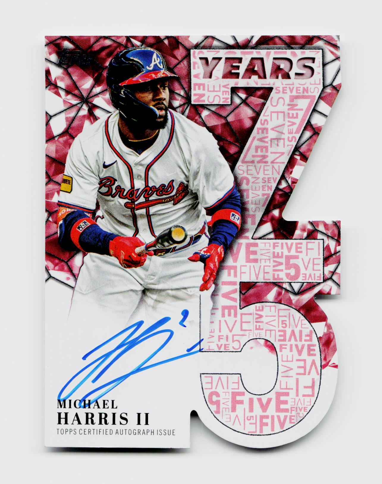 2026 Topps Michael Harris II 75 Years Auto Red Die-Cut SSP /5