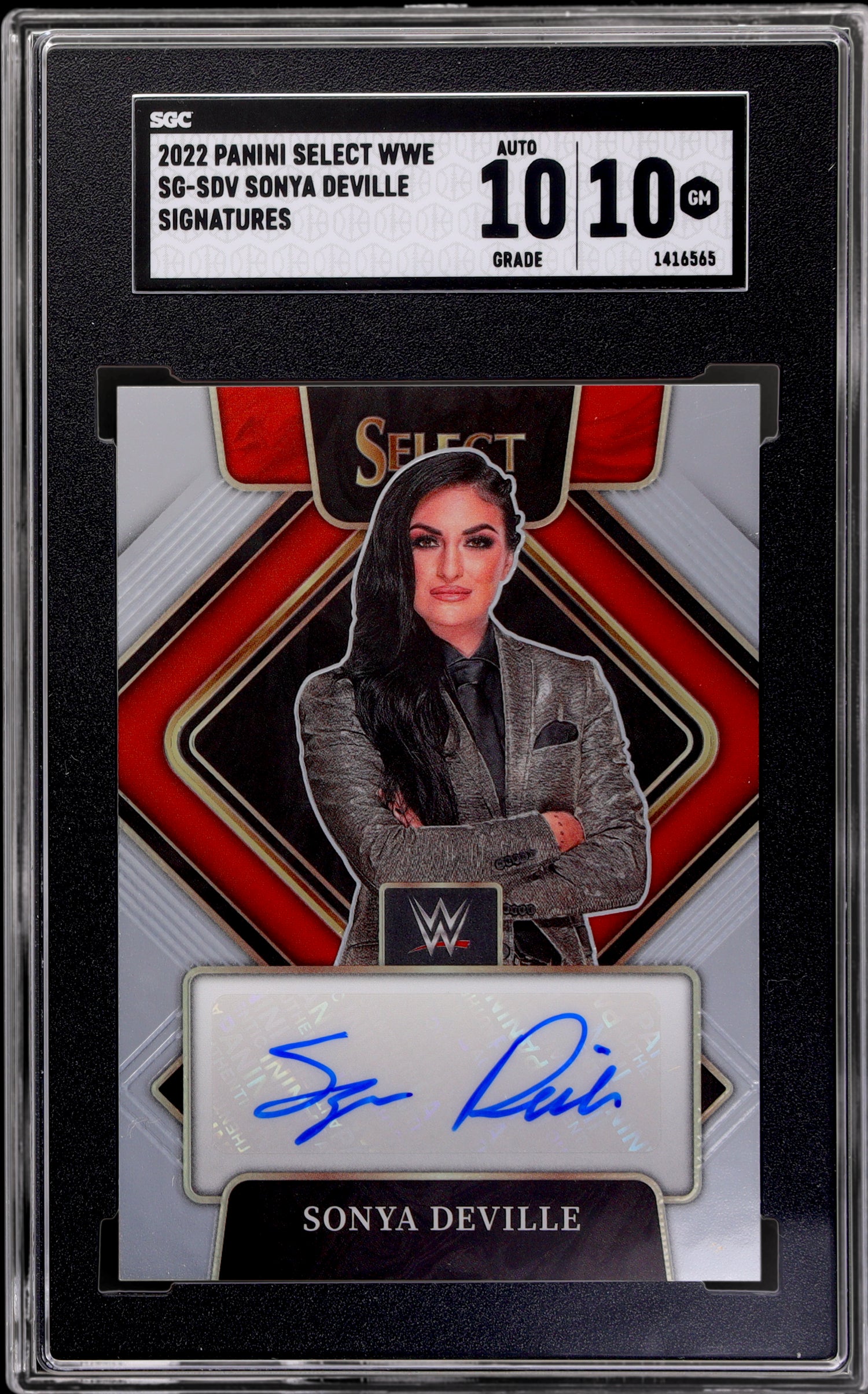 2022 Panini Select WWE Signatures Sonya Deville #SG-SDV SGC 10 Auto