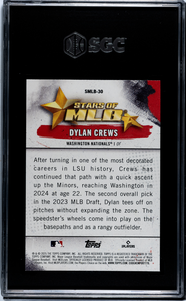 2025 Topps #SMLB-30 Dylan Crews Stars of MLB SGC 10