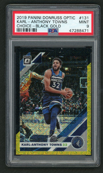 2019 Donruss Optic Karl-Anthony Towns #131 Choice Black Gold /8 PSA 9