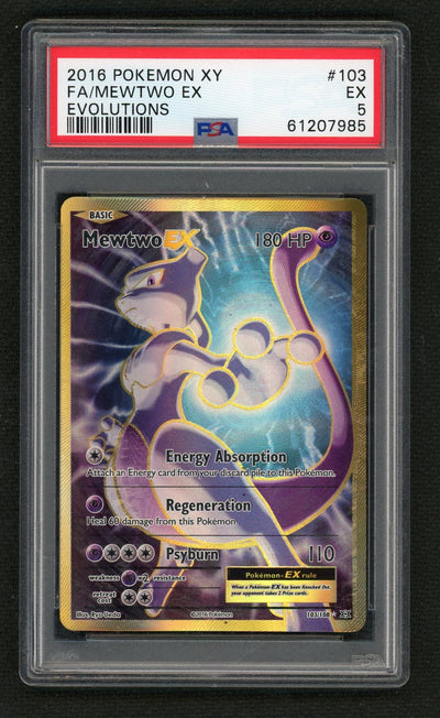 2016 Pokemon XY Evolutions Mewtwo Ex #103 PSA 5