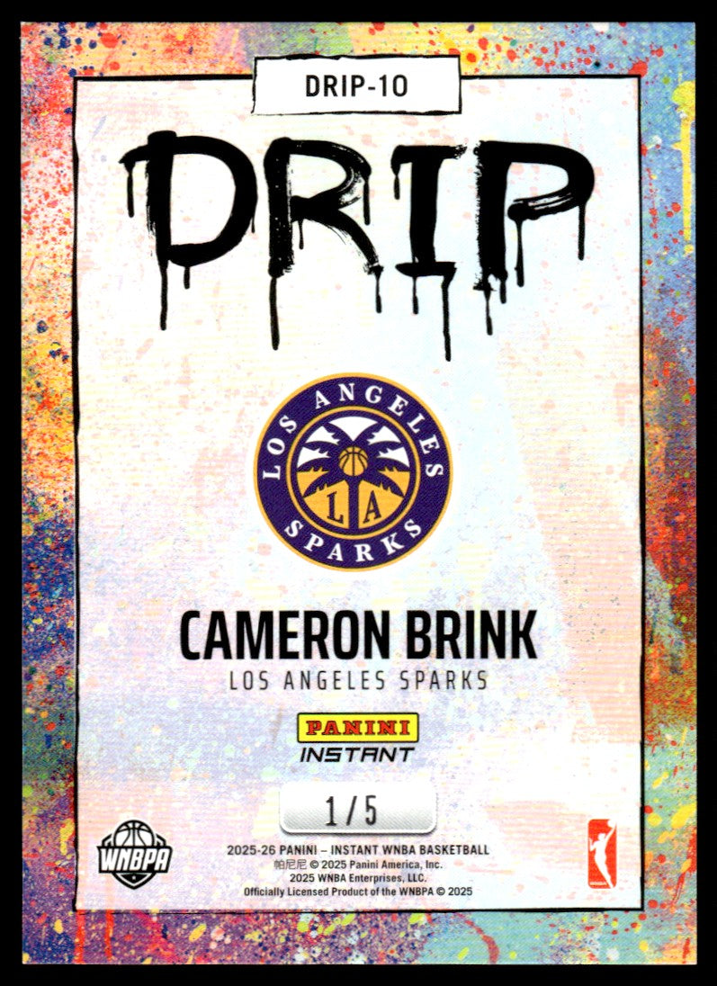 2025 Panini Instant #DRIP-10 Cameron Brink Drip Orange SSP /5