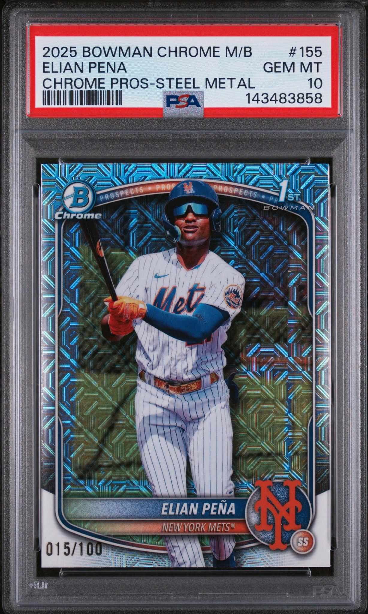 2025 Bowman Chrome Mega Box Chrome Prospects Steel Metal Elian