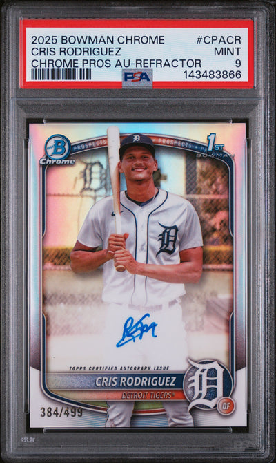 2025 Bowman Chrome Cris Rodriguez #CPA-CR 1st Bowman Auto /499 PSA 9