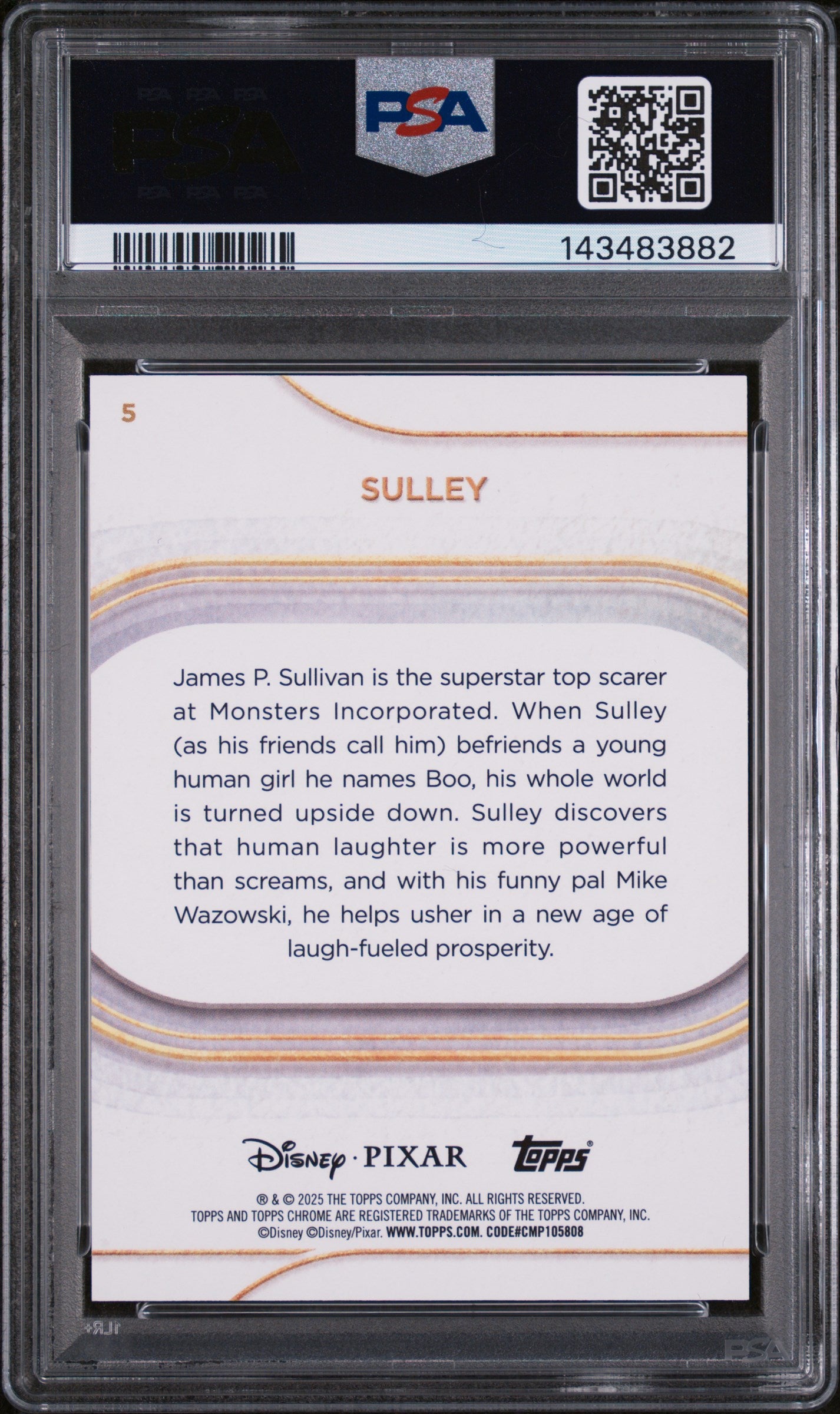 2025 Topps Chrome Disney Image Variation-Speckle Sulley #5 /265 PSA 10