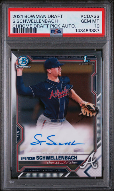 2021 Bowman Draft Spencer Schwellenbach #CDA-SS Chrome Draft Pick Auto PSA 10