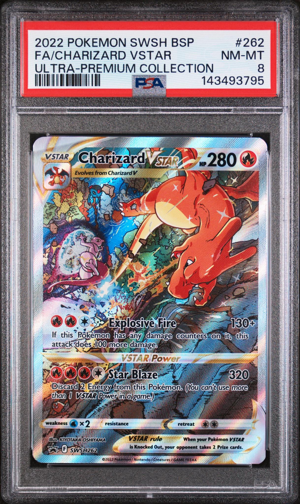 2022 Pokemon Sword and Shield Black Star Promo Ultra Premium Collection Charizard Vstar #SWSH262 PSA 8