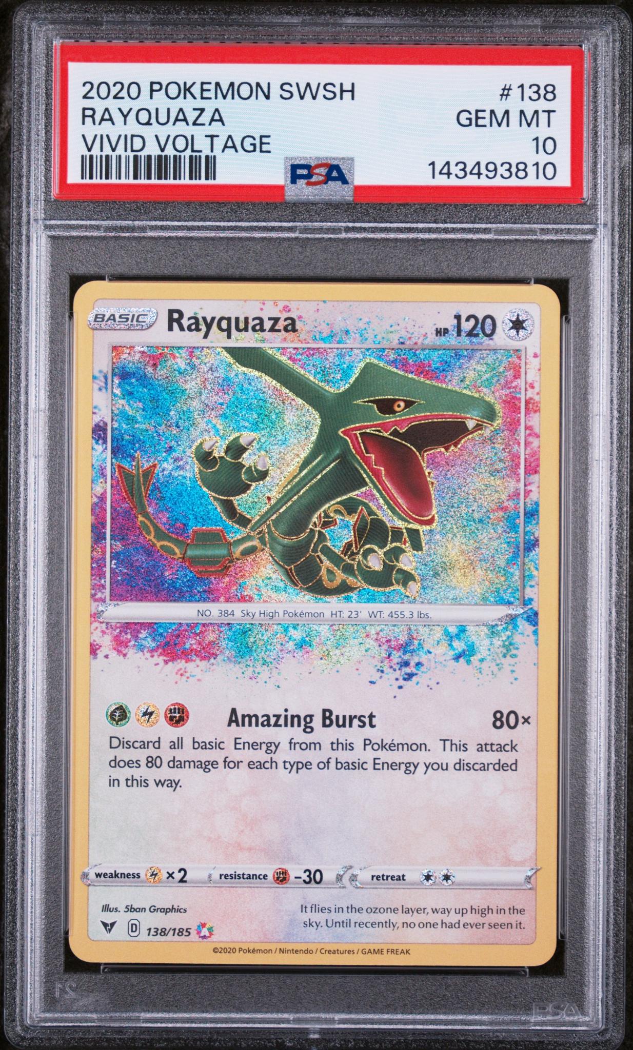 2020 Pokemon Sword and Shield Vivid Voltage Rayquaza #138 PSA 10