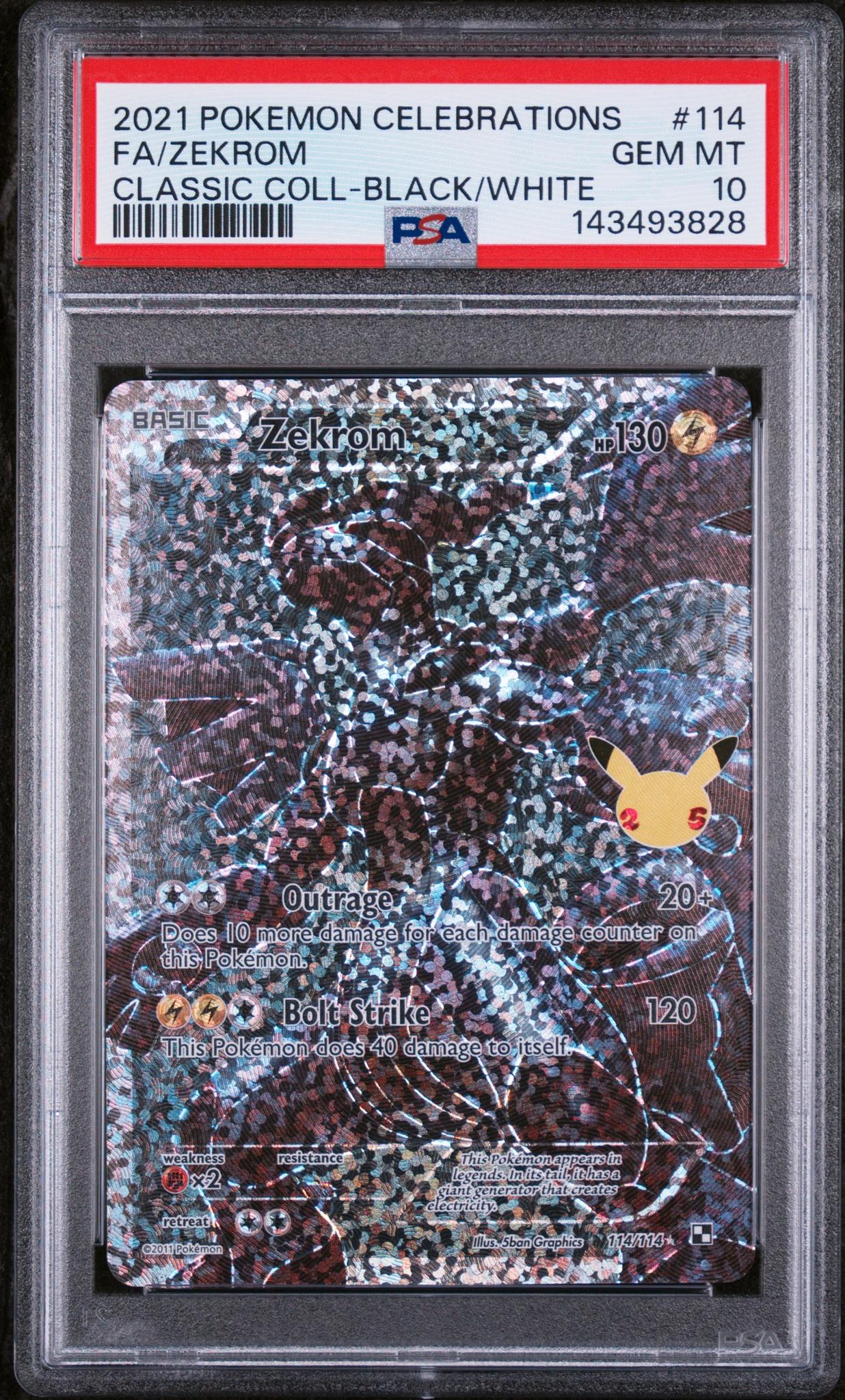 2021 Pokemon Black and White Celebrations Classic Collection Zekrom #114 PSA 10