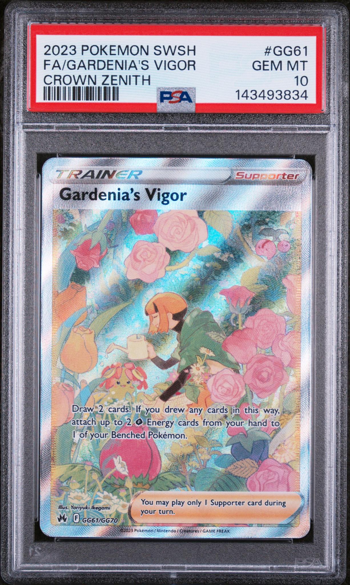 2023 Pokemon Sword and Shield Crown Zenith Galarian Gallery Gardenia's Vigor #GG61 PSA 10