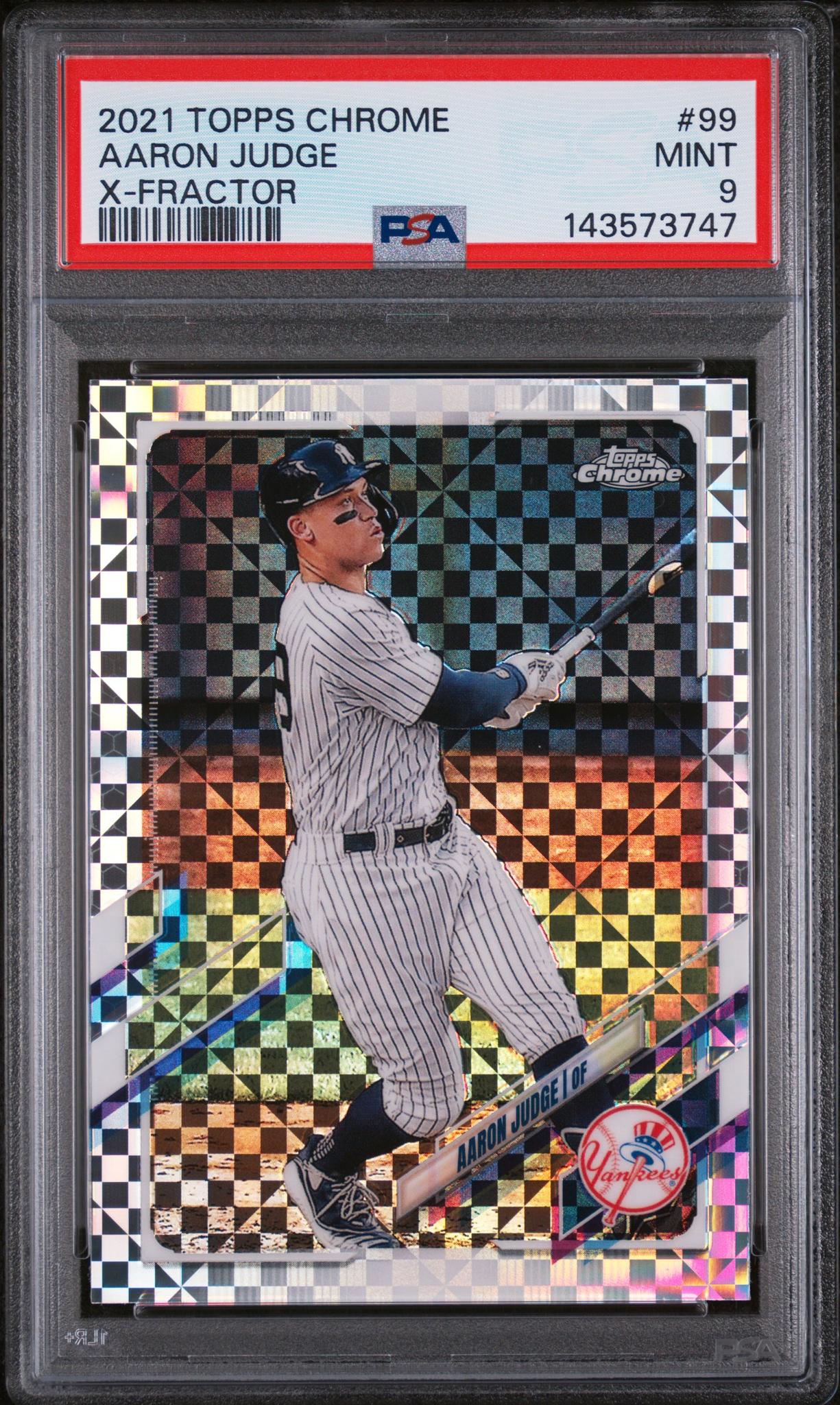 2021 Topps Chrome Xfractor Aaron Judge #99 PSA 9