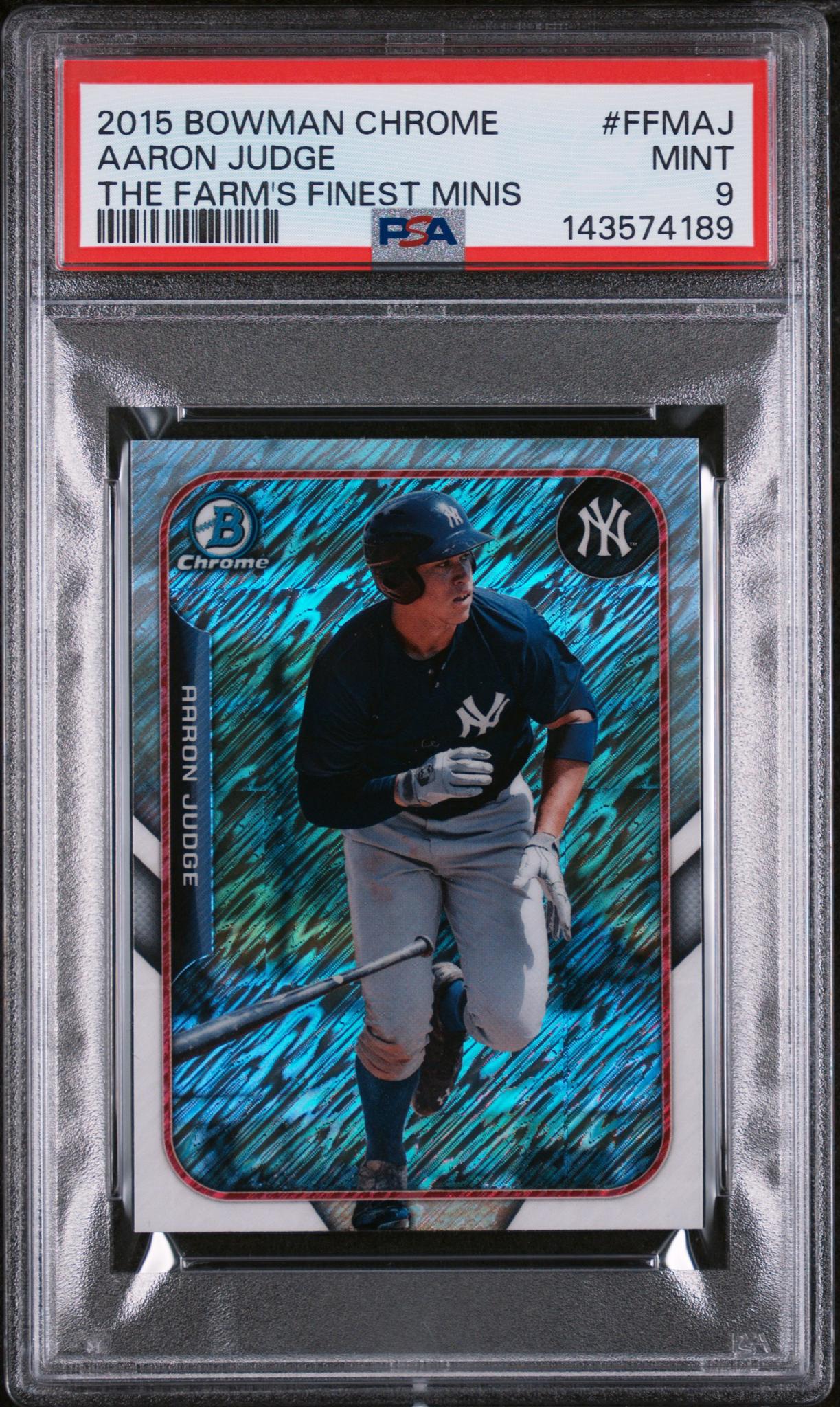 2015 Bowman Chrome Farm's Finest Mini Aaron Judge #FFMAJ PSA 9