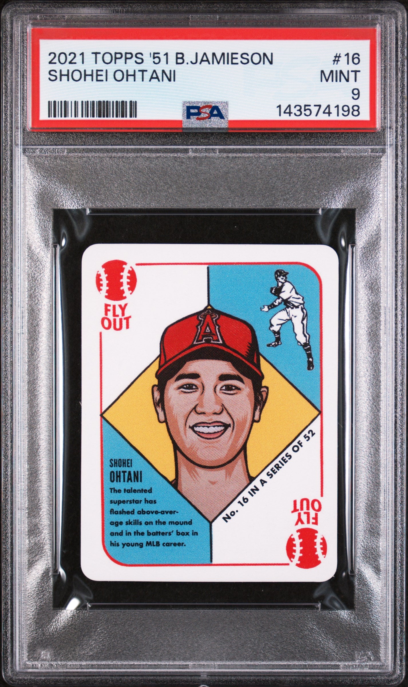 2021 Topps '51 Blake Jamieson Shohei Ohtani #16 /7725 PSA 9