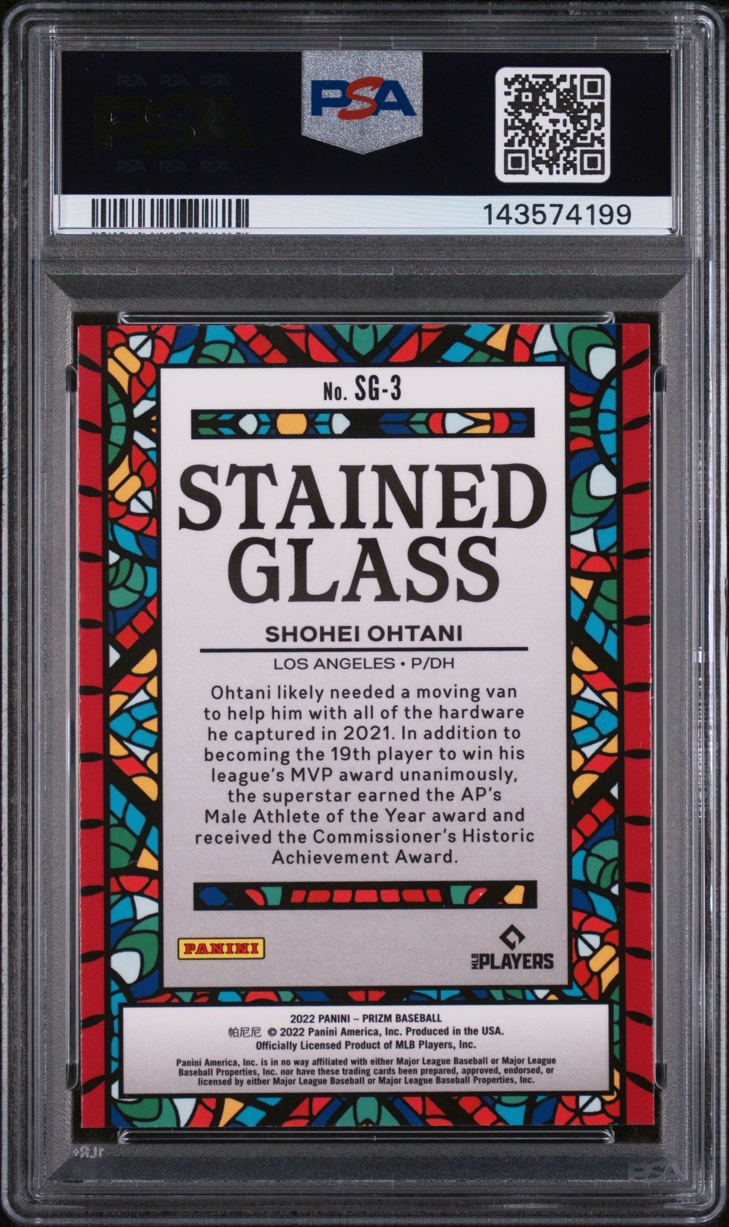 2022 Panini Prizm Stained Glass Shohei Ohtani #SG-3 PSA 8