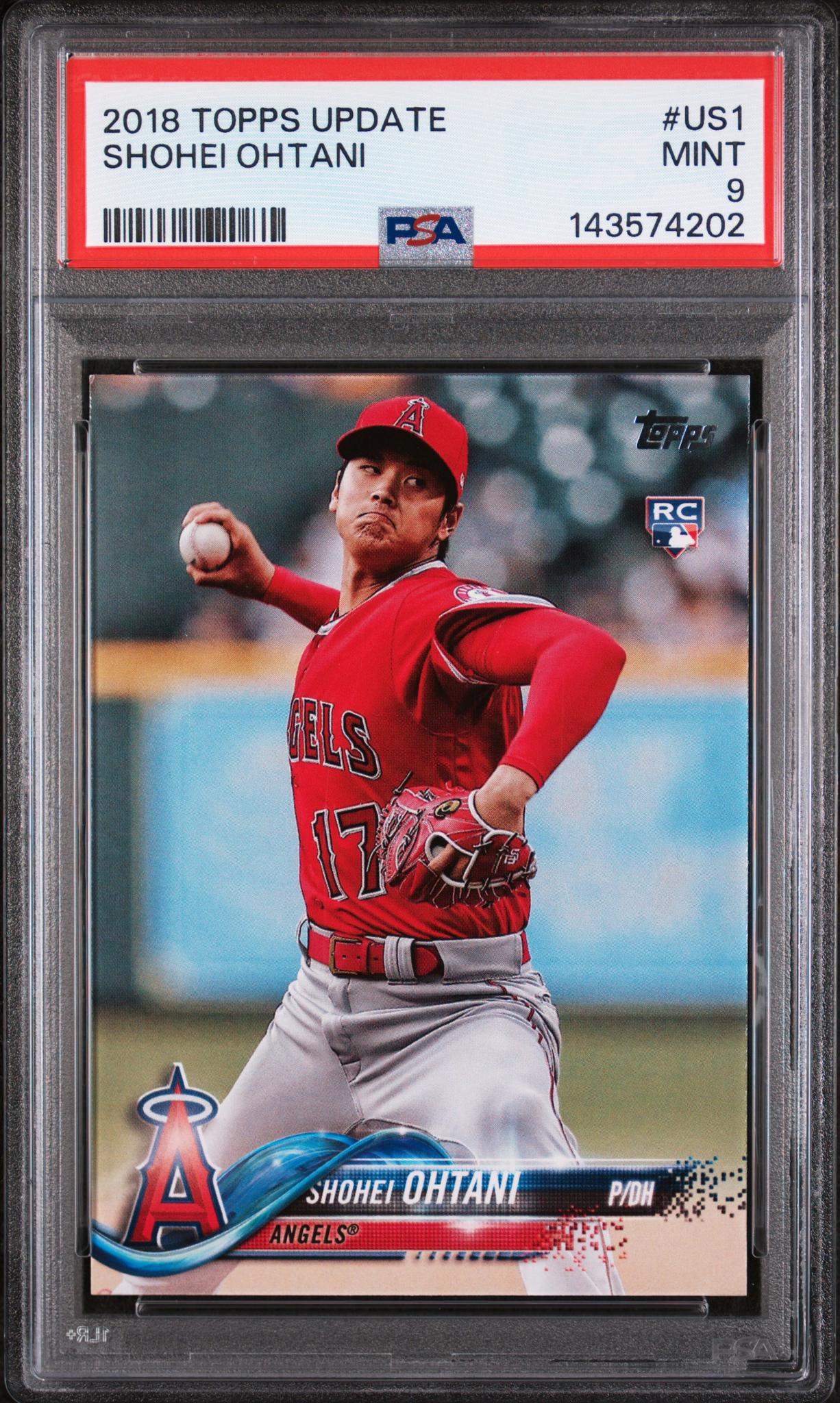 2018 Topps Update Pitching In Red Jersey Shohei Ohtani #US1 PSA 9