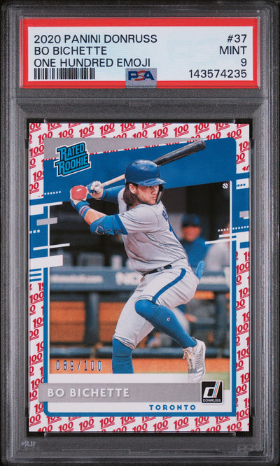 2020 Donruss Bo Bichette #37 One Hundred Emoji /100 PSA 9