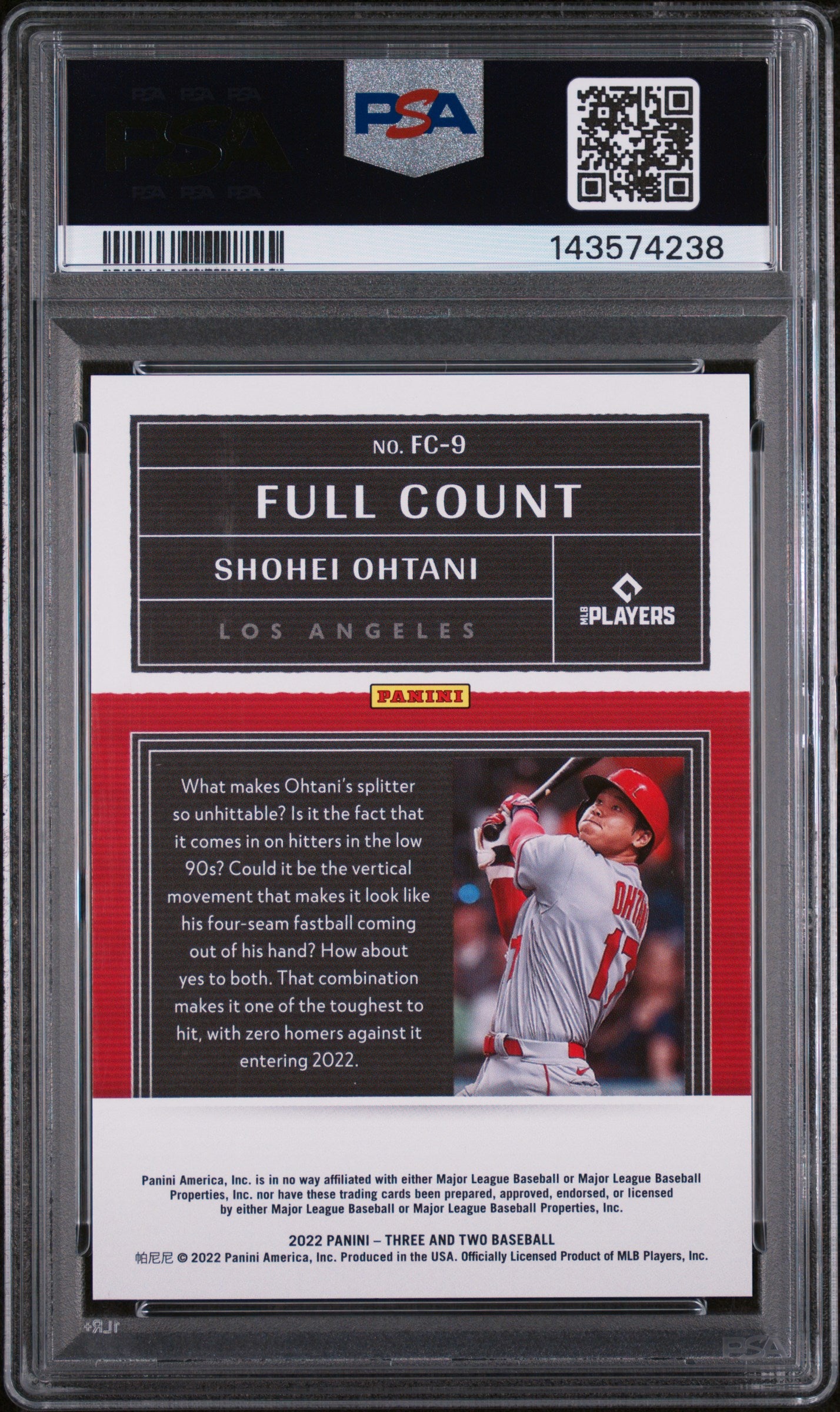 2022 Panini Three and Two Full Count Shohei Ohtani #FC9 /150 PSA 9 143574238