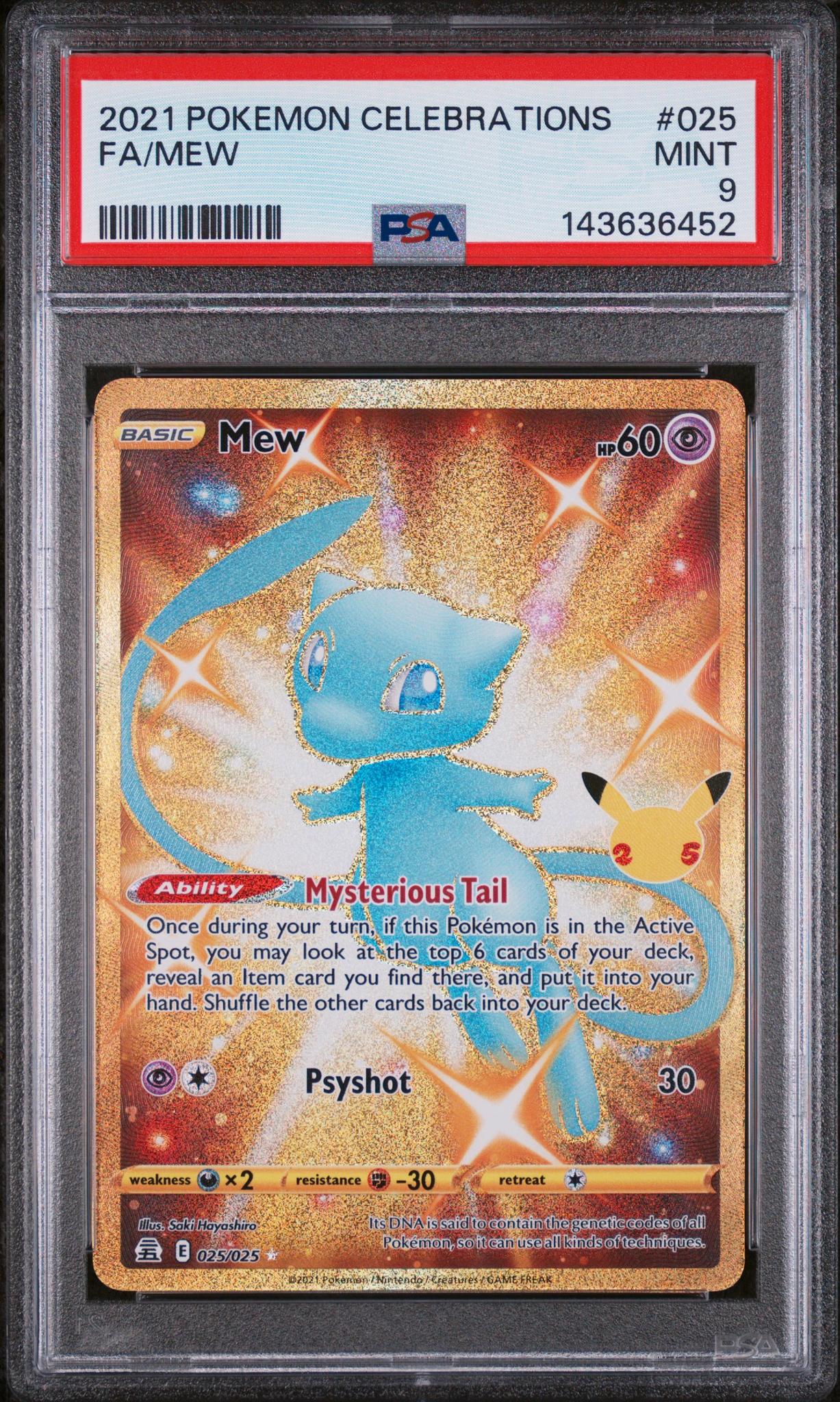 2021 Pokemon Sword and Shield Celebrations Mew #025 PSA 9
