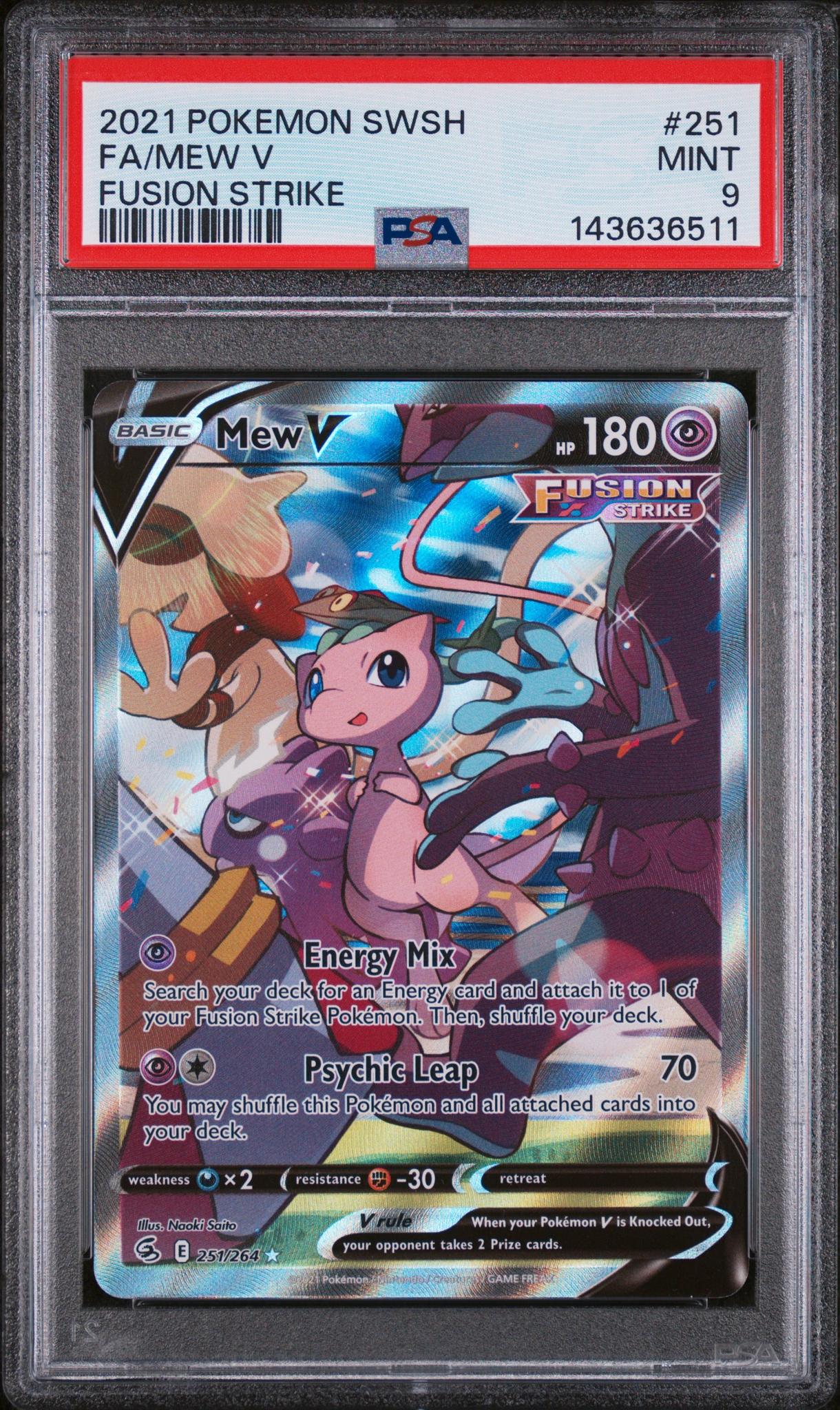 2021 Pokemon Sword and Shield Fusion Strike Mew V #251 PSA 9